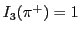 $I_3(\pi^+) = 1$