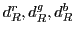 $d^r_R, d^g_R, d^b_R$