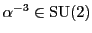 $\alpha^{-3} \in {\rm SU}(2)$