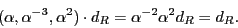 \begin{displaymath}(\alpha, \alpha^{-3}, \alpha^2) \cdot d_R
= \alpha^{-2} \alpha^2 d_R = d_R .\end{displaymath}