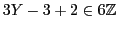 $3Y - 3 + 2 \in 6{\mathbb{Z}}$
