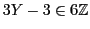 $3Y - 3 \in 6{\mathbb{Z}}$