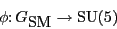 \begin{displaymath}\phi \colon {G_{\mbox{\rm SM}}}\to {\rm SU}(5) \end{displaymath}