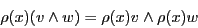 \begin{displaymath}\rho(x)(v \wedge w) = \rho(x)v \wedge \rho(x)w \end{displaymath}