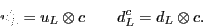 \begin{displaymath}u^c_L = u_L \otimes c \quad \quad d^c_L = d_L \otimes c. \end{displaymath}