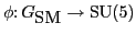 $\phi \colon {G_{\mbox{\rm SM}}}\to {\rm SU}(5)$