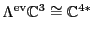 $\Lambda^{\rm ev}{\mathbb{C}}^3 \cong {\mathbb{C}}^{4*}$