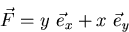 \begin{displaymath}
\vec F = y \ \vec e_x + x \ \vec e_y \end{displaymath}